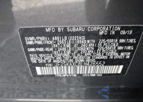 2020 Subaru Forester Touring z USA, uszkodzony, nr VIN JF2SKAXC8LH426552